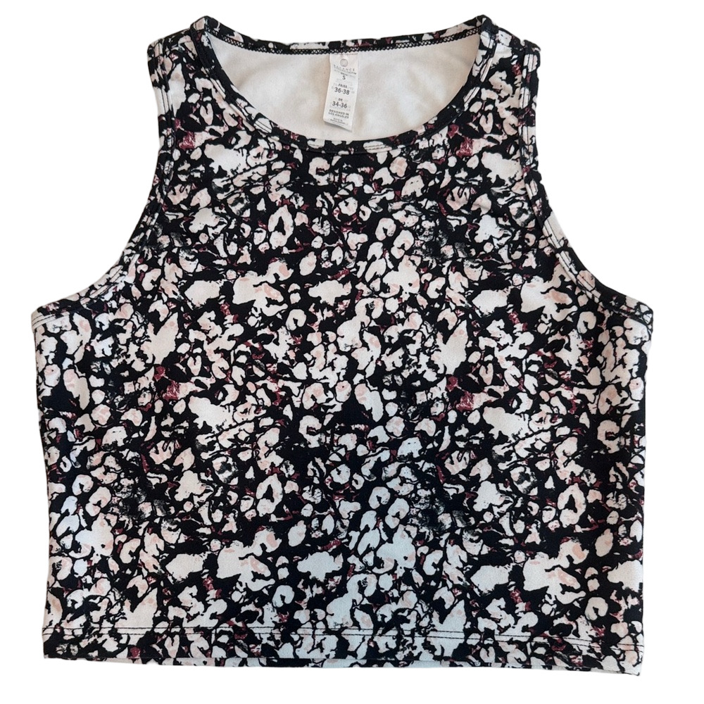 Balance Collection black pattern athletic top sz S